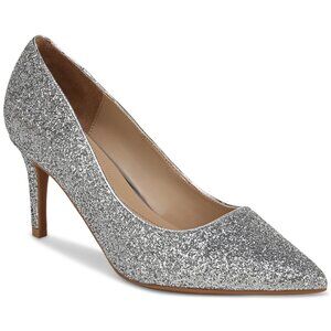 80$ On 34th Jeules Pointed-Toe Slip-On Pumps Women's Size 9 US Silver Glitter